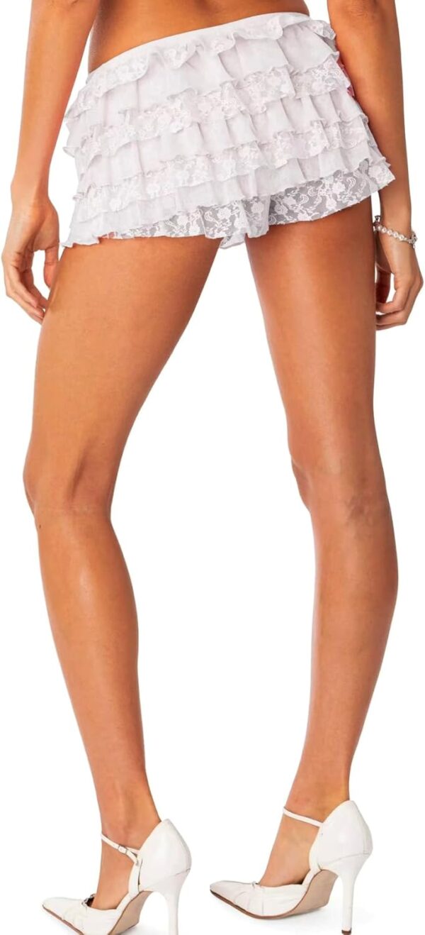 Navneet Women Bloomer Lace Booty Shorts Y2K Ruffle Shorts Sexy Boy Short Micro Mini Short Coquette Clothes Festival Outfits - Image 2