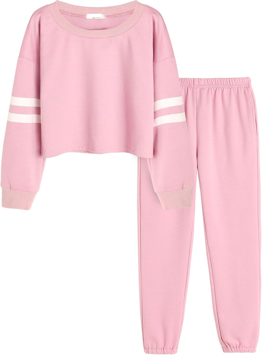 611QUkpVKL._AC_SL1500_.jpg Arshiner Girls Tracksuit Set Kids 2 Piece Loungewear Activewear Outfits Girls Crop Tops Hoodies Long Sleeve Fashion Sweatshirts and Sweatpants 5-13 Years - Image 1