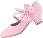 Princess Dress Up Shoes Girls' Mary Jane Shoes - Girls Party Pumps - Flower Girl Wedding Party Girls Sparkly Shoes