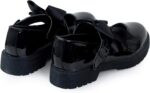 shelikes Girls Back to School Shoes Mary Jane Flat Shoes with Detachable Bow & Black Patent Shiny Ankle Strap - Image 7