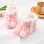 IQYU Crib Shoes Boots Warm Shoes Boots Kids Outdoor Snow Boots Kids Socks Shoes Floor Socks Baby Socks Children's Shoes Boys Leather Shoes Non-Slip Baby Boots, pink, 3 Months - Image 3