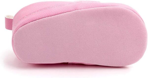 LONSOEN Baby Girls Boys Loafers Prewalker Moccasin Crib Shoes Pink Size: 0-6 Months Infant - Image 5