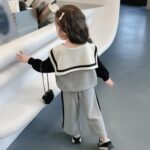 Valcatch Kids Girls Outfits Clothes Set Cute Bowknot Print Contrast color Long Sleeve Cotton Shirt Jumper Pullover Tops Sweatshirt Pants Spring Fall 2 Piece Clothing Set 3-9 Years - Image 5