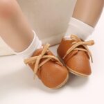 Infant Toddler PU Leather Soft Sole Baby Shoes Boys and Girls Non Slip Floor Casual Shoes Lightweight Lace Up Comfortable Solid Color Simple Baby Boy Girl - Image 7