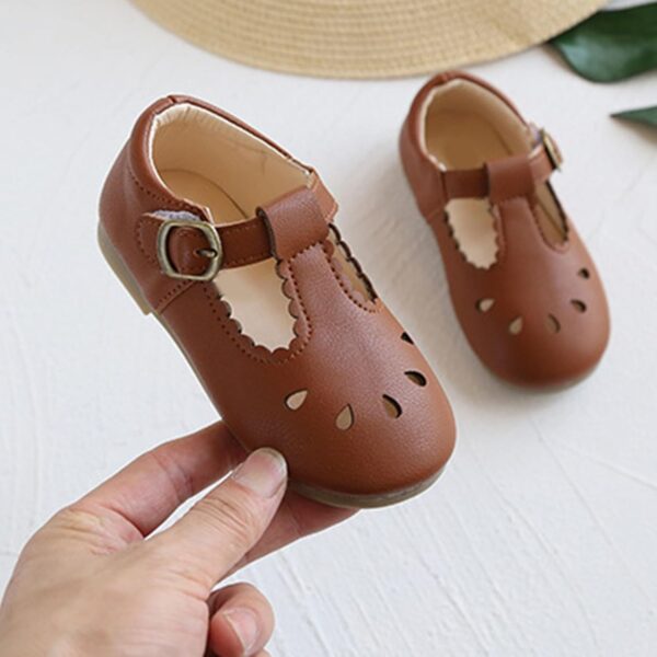 Children's Sandals Spring/Summer Solid Soft Sole Hollow Metal Buckle Hiking Shoes Party Birthday School Sandals Boys Spring and Summer Loafers Evening Shoes Single Shoes - Image 3