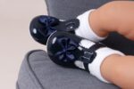 Baypods, Baby Girls Shoes, Soft Soled Pre Walker Shoes, Satin Bow, Soft Faux Leather Baby Shoes, Made in England - Image 2