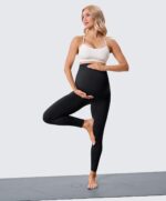 VALANDY Creamlush Maternity Leggings Over Bump Buttery Soft Belly Support Adjustable High Waisted Pregnancy Pants Yoga Pajama - Image 3