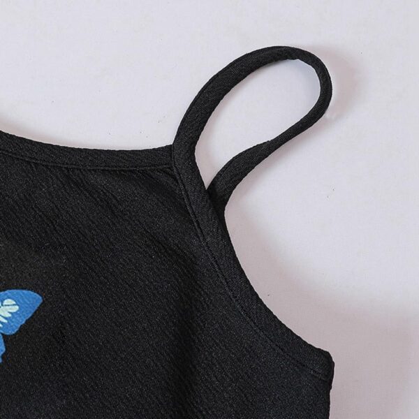 LIKCAISA Girls 2 Piece Outfits Cute Kids Sleeveless Bodycon Cami Dress & Long Sleeve Tops Crop Set for Teen Girls Party Clothes Summer Christmas Clothing Teenage Girls School Preppy Butterfly Dresses - Image 8