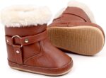 SRTUMEY Baby Girls Winter Snow Boots Kids Snow Boots Fully Faux Fur Lined Winter Snow Boots Ankle Boots Windproof Non Slip Kids Snow Boot Winter Baby Boys Girls Shoes Xmas Gifts Ideas - Image 4