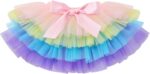 IBTOM CASTLE Cake Smash Outfit 1st Birthday Girl Rainbow Romper + Tutu Skirt Headband 3pcs Set Year Old Two One Crown Dress Photo Shoot Clothes 2 - Image 4