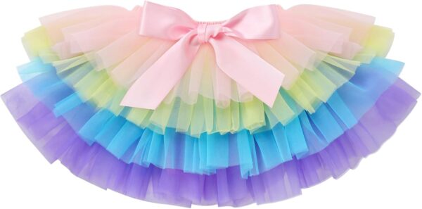 IBTOM CASTLE Cake Smash Outfit 1st Birthday Girl Rainbow Romper + Tutu Skirt Headband 3pcs Set Year Old Two One Crown Dress Photo Shoot Clothes 2 - Image 4