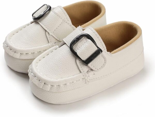 Baby Girls Loafers Prewalker Dress Shoes Infant Boys 𝗢xford PU Leather Soft Sole Anti-Slip Flat Buckle Sneakers Baby Girl Shoes 9 12 Months Light Up Shoes Toddler Boys Size 6 - Image 2