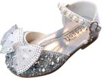 FGUUTYM Spring and Sandals Dress Performance Dance Shoes Mesh Rhinestone Pearl Buckle Sandals Toddler Boy, silver, 8.5 UK