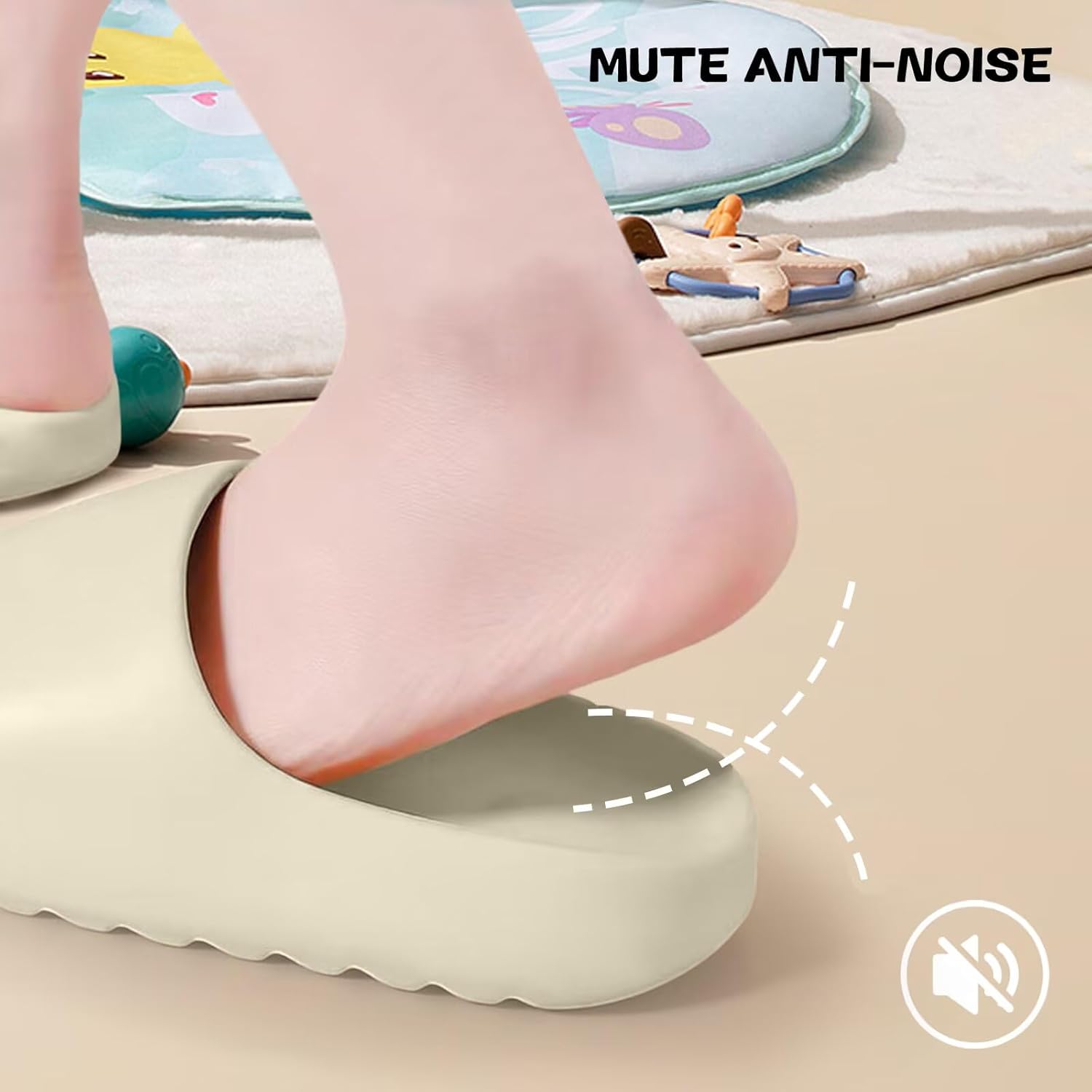 614IYadeztL._AC_SL1500_.jpg Jugsar Cloud Slides for Kids, Toddler Shower Slippers Children Bathroom Pool Sandals, Boys Girls Comfy Thick Sole Slippers, Summer Non-Slip Beach Shoes - Image 1