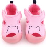 Barefoot Shoes Toddler Sole Flat Soft Walking Girls Bear Sandals Sneaker Rubber Non-Slip Kids Shoes Boy Baby Shoes Slip on Flip Flops for Girls (Pink, 9-12 Months) - Image 5