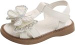 ROLAQDK Toddler Girls Shoes Size 6 Girls Dress Shoes Butterfly Rhinestones Party Wedding Princess Daily Wear for Toddler To Big Kids Sandal Size 13 Water Shoe Toddler Girl Toddler Shoes Size 5 Girls