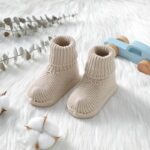 LAWKUL Baby Booties Newborn Babe First Walkers Non-Slip Stay On Boots Crib Shoes Sock Warm Knit Booties for Infant - Image 4