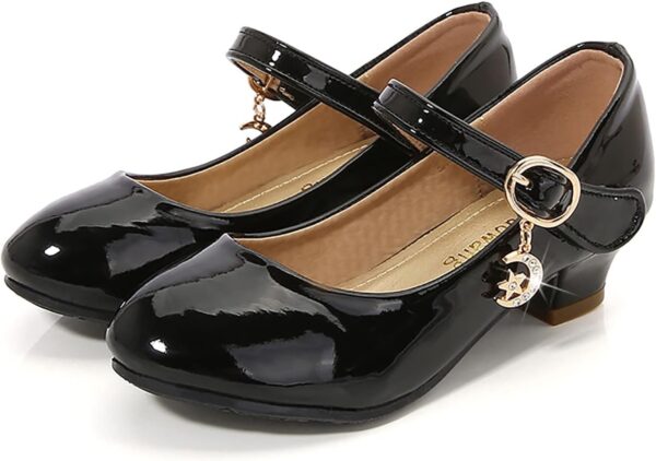 Girls White Dress Shoes Girls High Heeled Shoes Princess Shoes Primary School Students Single Shoes Children Leather Shoes Dress Shoes Boys' Loafers - Image 2