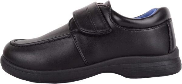 Childrens Kids Boys Slip On Faux Leather Smart Formal School Suit Shoes with Touch Fastening - Black - UK Child 2 / EU 35 - Image 5