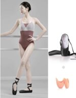 Daydance Ballet Pointe Shoes Girls Women Ribbon Ballerina Shoes with Toe Pads - Image 4