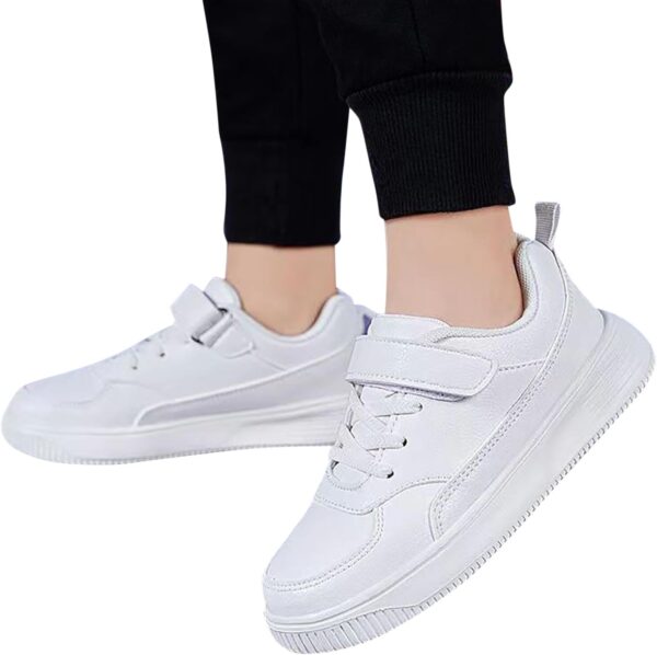 Boys Girls Sneakers Kids Sports Athletic Shoes Walking Shoes Little Kid/Big Kid Children PU Leather Hook and Loop Sneaker Non Slip Breathable Waterproof Anti-Slip - Image 5