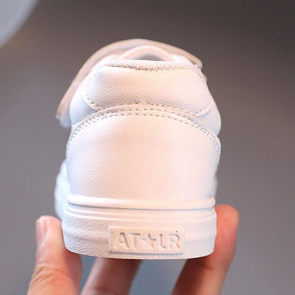Boys Girls Sneakers Kids Sports Athletic Shoes Walking Shoes Little Kid/Big Kid Girls Sports Shoes Fashionable New Pattern Solid Color Flat Bottom Thick Sole Comfortable Casual White - Image 9