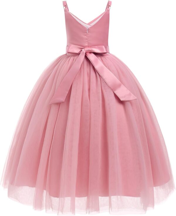 IBTOM CASTLE Flower Girls Tutu Dress Kids Embroidered Wedding Pageant Bridesmaid Dress Girl Pirncess Prom Birthday Party Dress Dance First Communion Ball Gown - Image 2