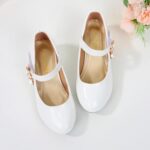 Girls White Dress Shoes Girls High Heeled Shoes Princess Shoes Primary School Students Single Shoes Children Leather Shoes Dress Shoes Boys' Loafers - Image 5