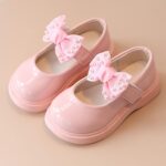 ROLAQDK Closed Toe Sandals for Girls Toddler Girl Size 5 Shoes Girls Sandals Children Shoes Pearl Bow Tie Princess Shoes Dance Shoes Size 2 Girls Running Shoes Girls Easter Sandals - Image 5