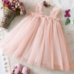 JiAmy Toddler Girl Tulle Dress Princess Casual Summer Strap Flower Sundress Mesh Sleeveless Kids Baby Dresses for Age 2-6 - Image 3
