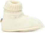 Joha Unisex Baby Booties, Off-White, Size 5-6, Winter, Wool, Fleece Lining, Closed Toe, Hook and Loop Closure, Adjustable, Slip Resistant, Flexible, Solid Pattern, Ideal for Babies - Image 3