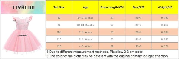 TTYAOVO Baby Girl Dress Toddler Flower Party Princess Dress - Image 7