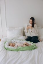 Baby Lounger (Green/White, Forest) - for Newborns to Toddlers Between 0-24 Months + Portable + Water-Resistant + 100% Cotton - Image 3