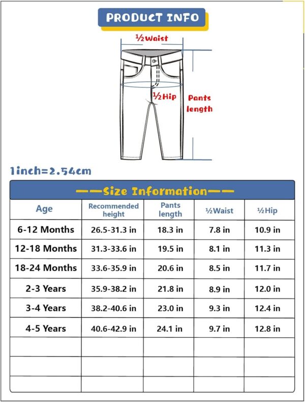 KIDSCOOL SPACE Baby Girl Boy Jeans,Little Kid Elastic Waist Ripped Denim Pants - Image 6