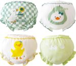 ACMEDE Baby Girl Ruffle Bloomer Briefs Panties Infants Toddlers Cute Animal Floral Underwear Baby Girls Frilly Knickers Undies Bloomers Cotton Ruffled Underpants Nappy Cover Pants 4 Pack