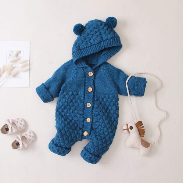 Newborn Baby Boy Girl Clothes,Girls Athletic Outfit Newborn Baby Clothes Unisex Newborn Family Picture Outfits Knit Newborn Infant Romper Strawberry Paja - Image 2