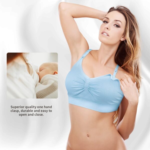 INTLMATE 3 Pack Women's Nursing Bra Seamless Wireless Night Sleep Nursing Maternity Bra Sleep Bralette with Removable Spill Prevention Pads and Bra Extenders - Image 6