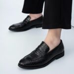 Ophestin Men's Loafers Moccasins Weave Formal Dress Shoes Slip-On Driving Business Shoes - Image 5