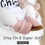 Timatego Newborn Baby Boys Girls Cozy Fleece Booties with Grippers Stay On Slipper Socks Infant Toddler Crib Winter Shoes for Boys Girls - Image 2