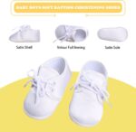Booulfi Baby Boy Shoes Newborn White Shoes Socks for Infant Boy Girls,2 Pcs Christening Baptism Baby Shoes and Socks Set - Image 7