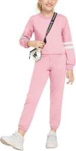Arshiner Girls Tracksuit Set Kids 2 Piece Loungewear Activewear Outfits Girls Crop Tops Hoodies Long Sleeve Fashion Sweatshirts and Sweatpants 5-13 Years - Image 4