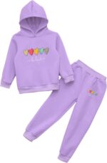 Teen Girl Clothes Long Sleeve Hoodie Tops with Stretch Pants Fashion Spring Fall Outfit 2 Pcs Outfits