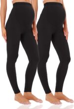 Foucome Women's Over Bump Super Soft Support Maternity Leggings Cropped Pants