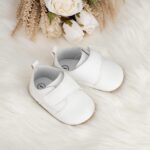 HsdsBebe Baby Boys Girls Oxford Shoes PU Leather Soft Rubber Sole Sneakers Anti-Slip Toddler Ankle Boots Infant Walking Shoes Moccasins, B/White, 12-18 Months - Image 4