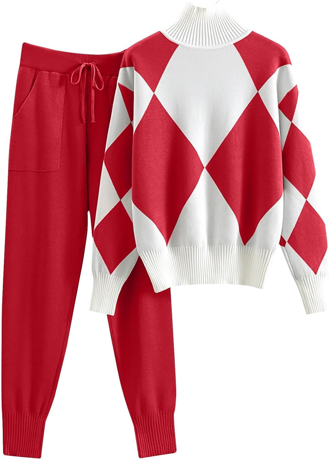 61AiSVVfzwL._AC_SL1500_.jpg DONYKARRY Loungewear Sets for Womens,Girls 2 Piece Long Sleeve Tracksuit Plus Size Activewear Workout Tops Autumn Warm Knitted Suit Bottoms Teen Y2K Streetwear - Image 1