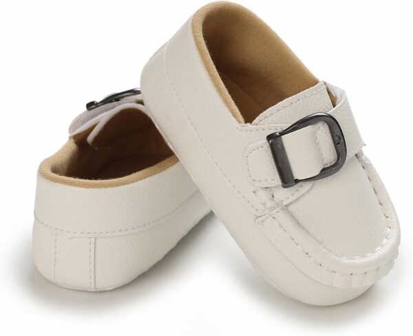 Baby Girls Loafers Prewalker Dress Shoes Infant Boys 𝗢xford PU Leather Soft Sole Anti-Slip Flat Buckle Sneakers Baby Girl Shoes 9 12 Months Light Up Shoes Toddler Boys Size 6 - Image 7