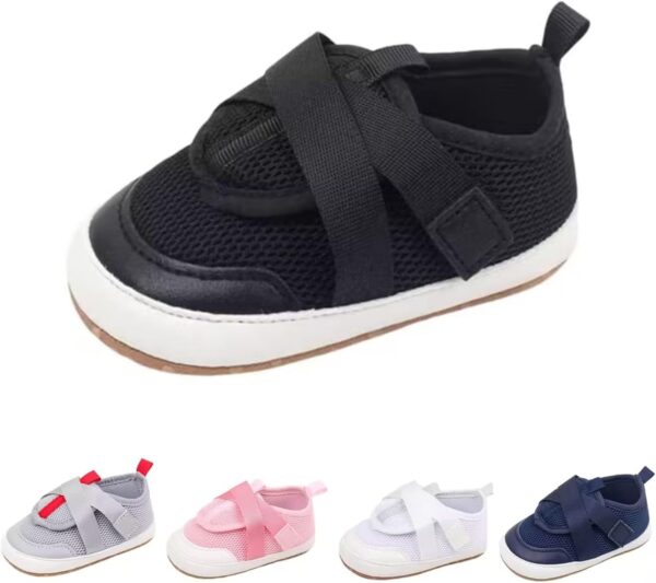 Toddler Slip On Shoes Baby Boy Girl Woven Loafers Mesh Sports Shoes Solid Color Baby Infant First Walking Shoes White Tennis Shoes for Girls Kids Kids White Tennis Shoes Boys - Image 2