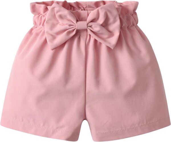 Toddler Infant Baby Girl Elastic Waist Bow Shorts 3 Pack Summer Shorts - Image 3