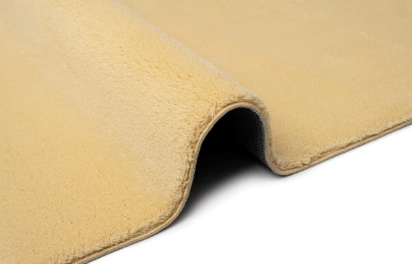 the carpet Relax rug for living room or bedroom in Gold 60 x 110 cm | washable up to 30 degrees | non-slip underside | modern and soft short pile rug | rectangular - RELAX rug - Image 5