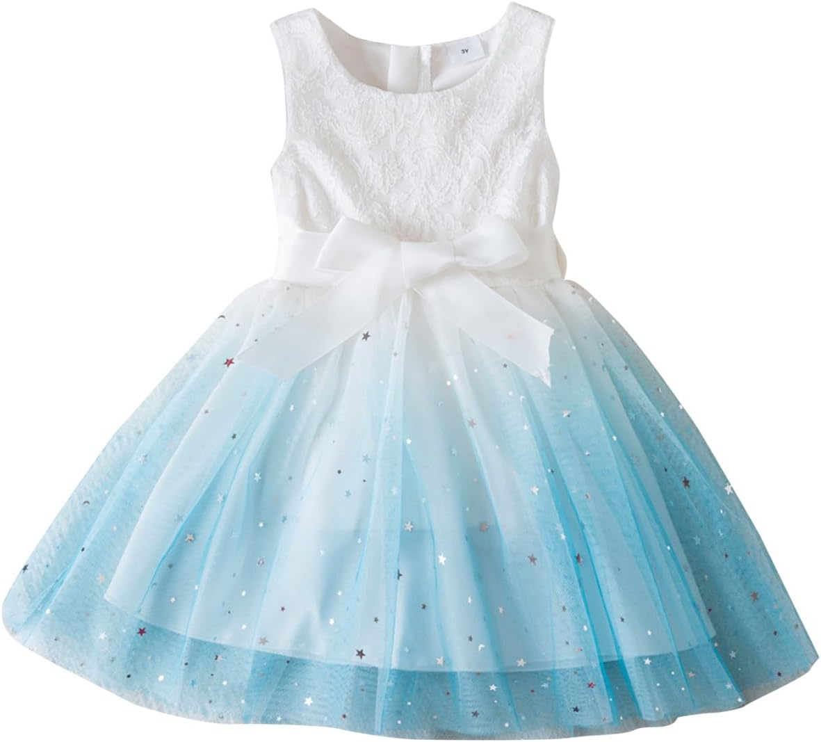 61BZ98i2RWL._AC_SL1500_.jpg JiAmy Toddler Girls Dress Ruffle Tulle Princess Party Kids Dress Sequin Ribbed Knit Pufffy Birthday Little Girls Summer Dresses for 3-8 Years - Image 1